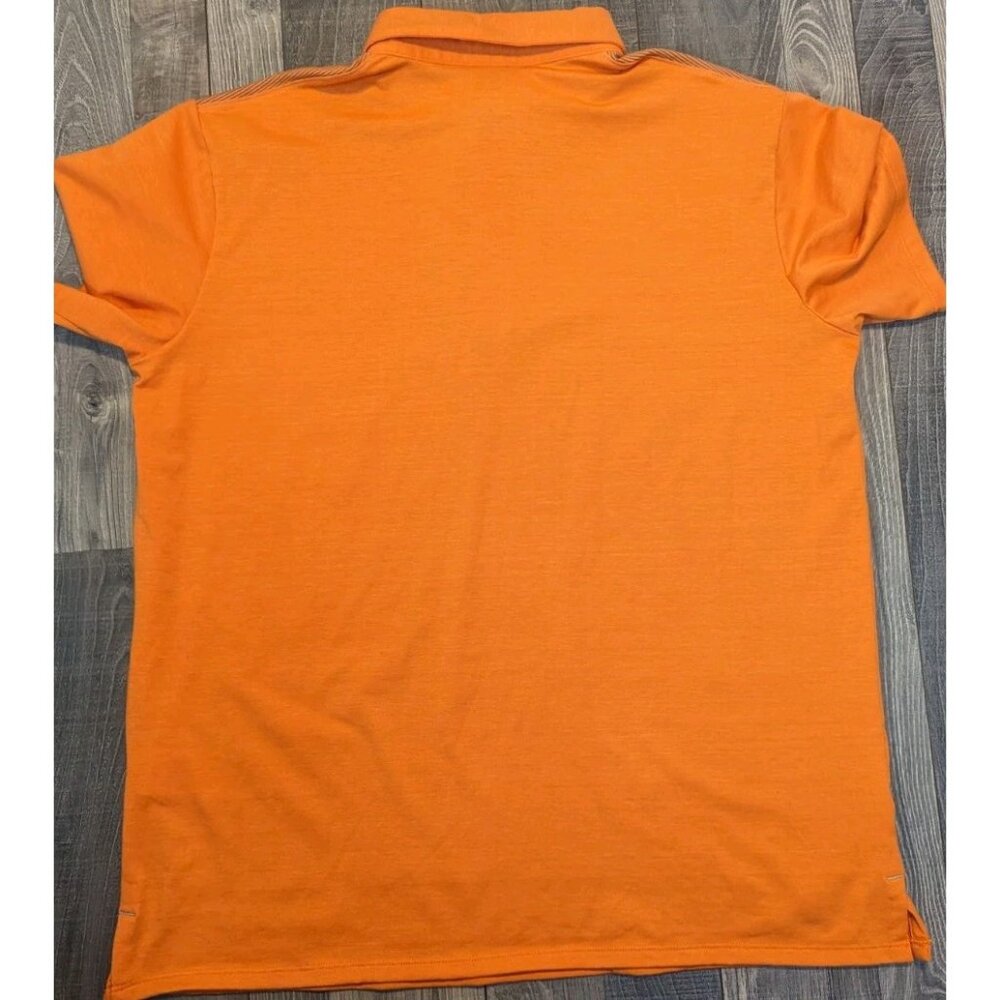 Mountain Hardware Mens XL Shirt Polo‎ Orange Striped Short Sleeve Outdoor - Picture 6 of 11